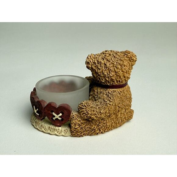 Vintage 2000 Zondervan‎ Votive Holder Bear "Love Bears All Things" - Picture 3 of 4